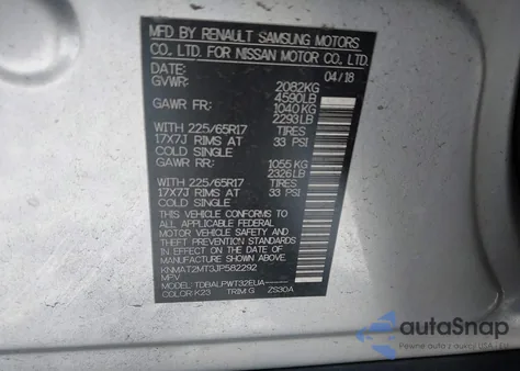 2018 Nissan Rogue S from USA, damaged, VIN KNMAT2MT3JP582292